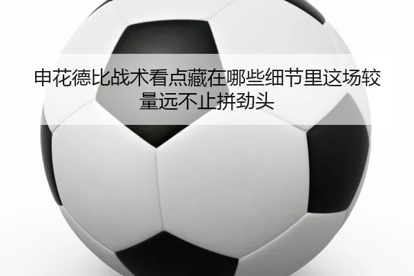 申花德比战术看点藏在哪些细节里这场较量远不止拼劲头（kaiyun）